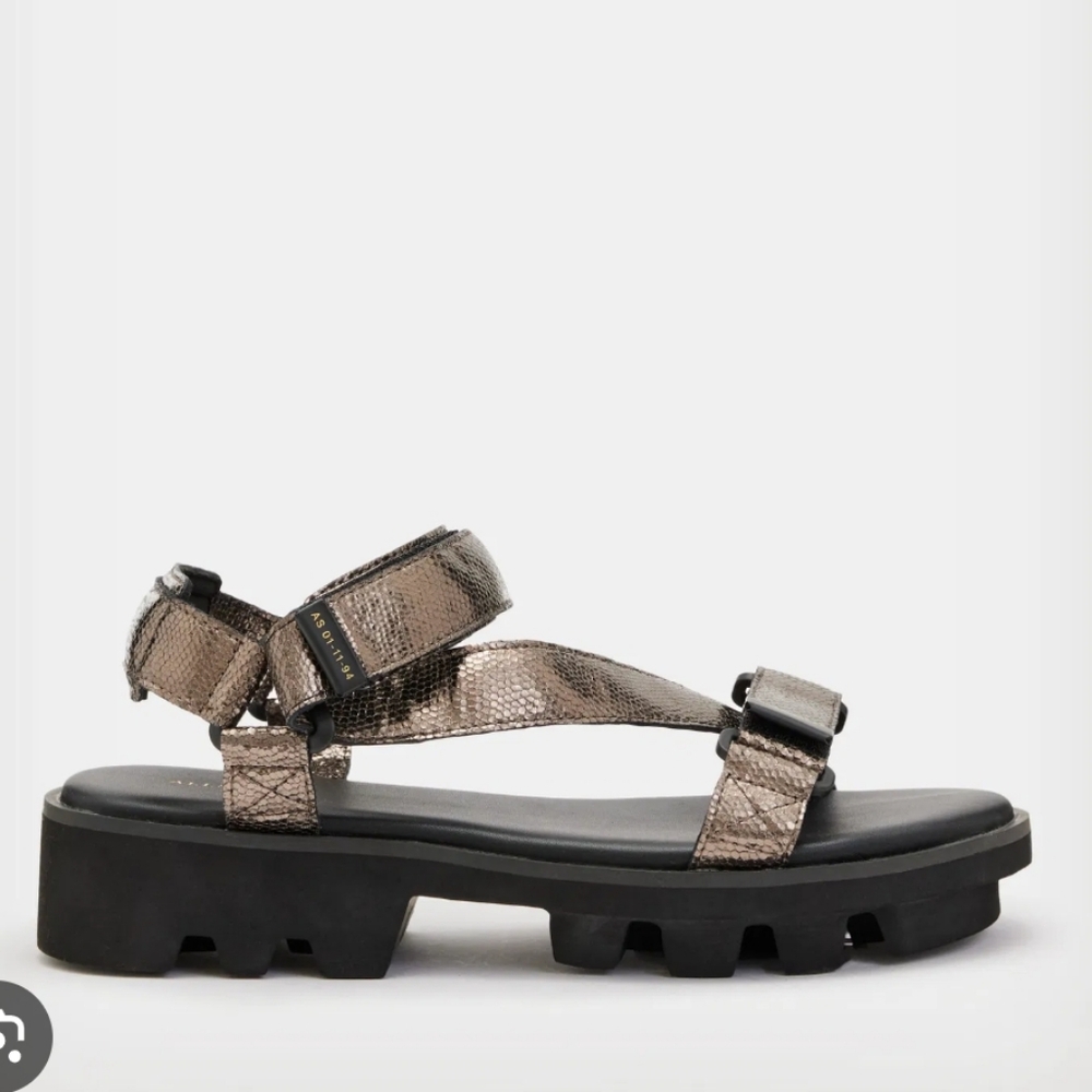 All Saints Metallic Sandals